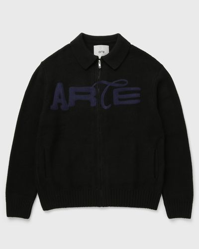 Arte Antwerp Stencil Zip Cardigan, black
