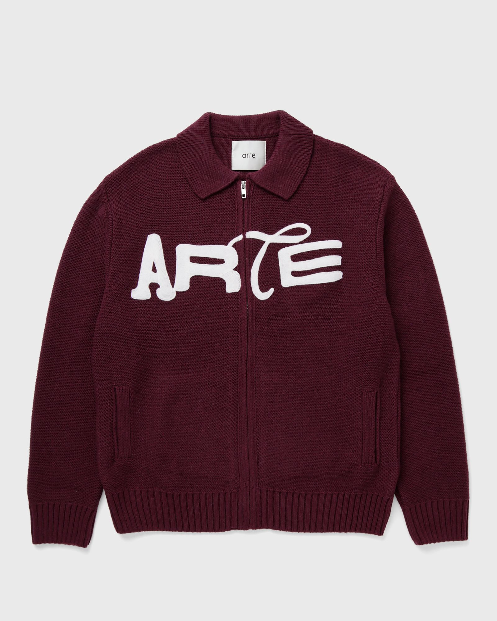 Arte Antwerp Stencil Zip Cardigan, red