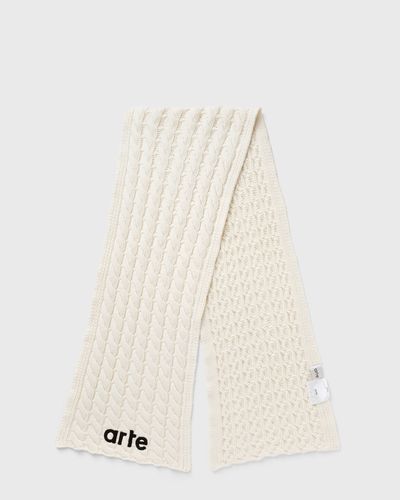 Arte Antwerp Textured Logo Scarf, beige