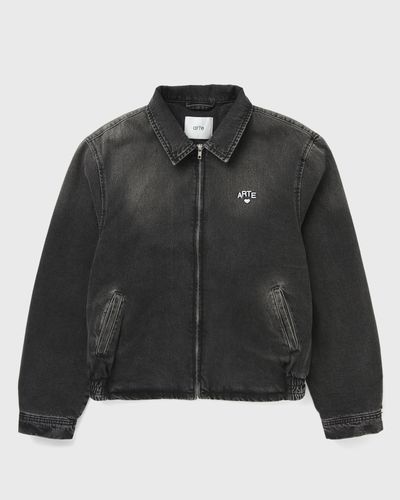 Arte Antwerp Washed Denim Classic Jacket, black