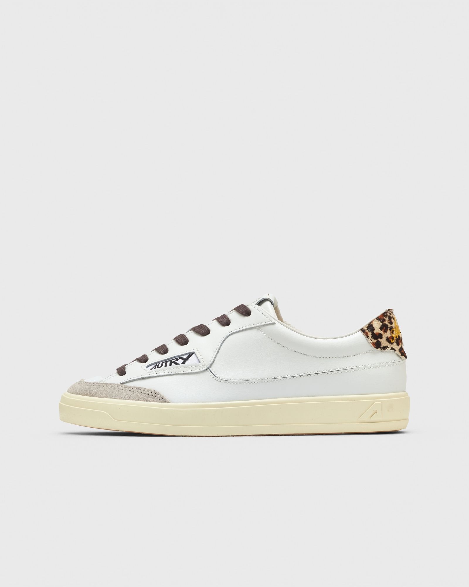 White/leopard-print Windscape Low sneakers in leather