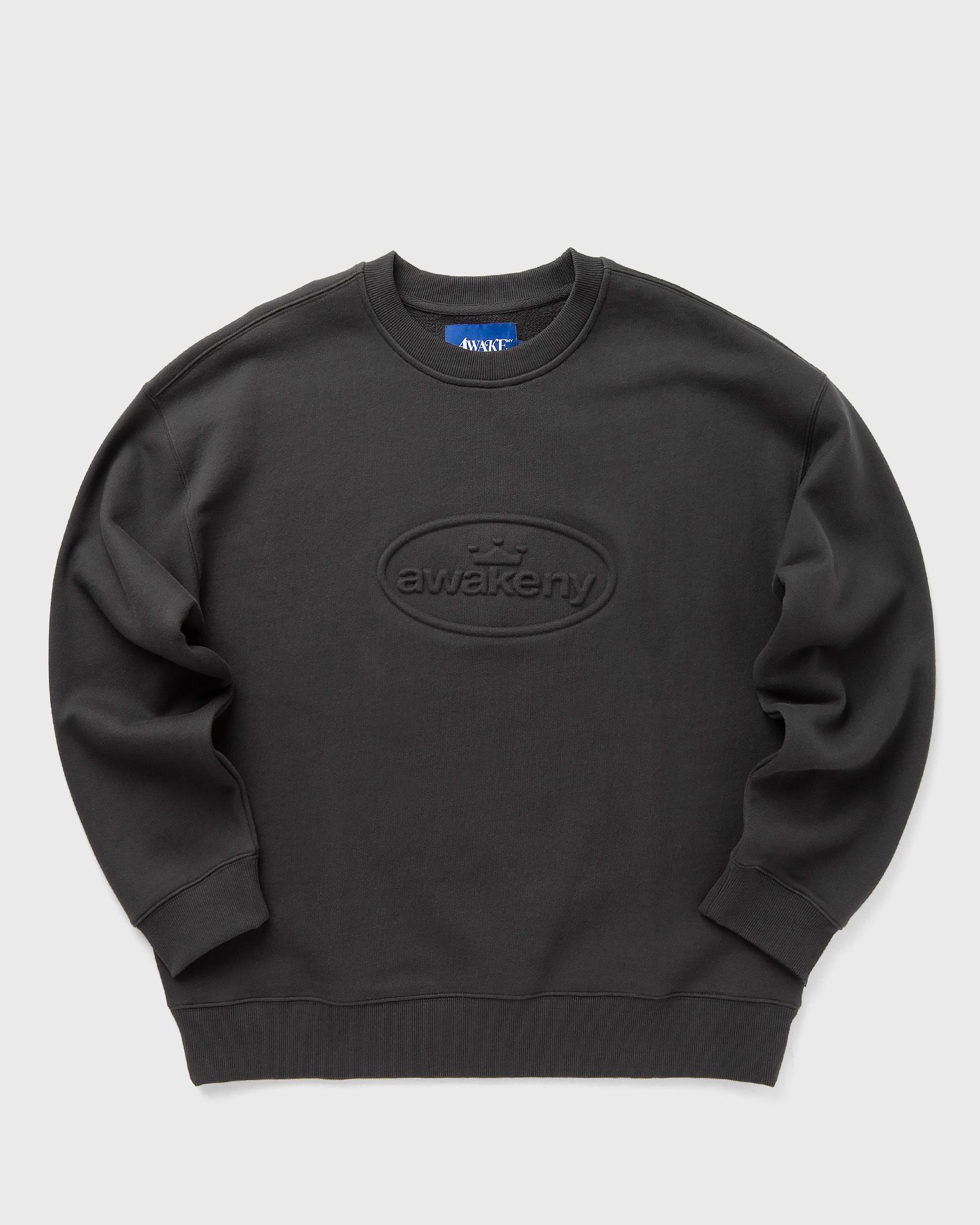 Awake DEBOSSED CREWNECK, black