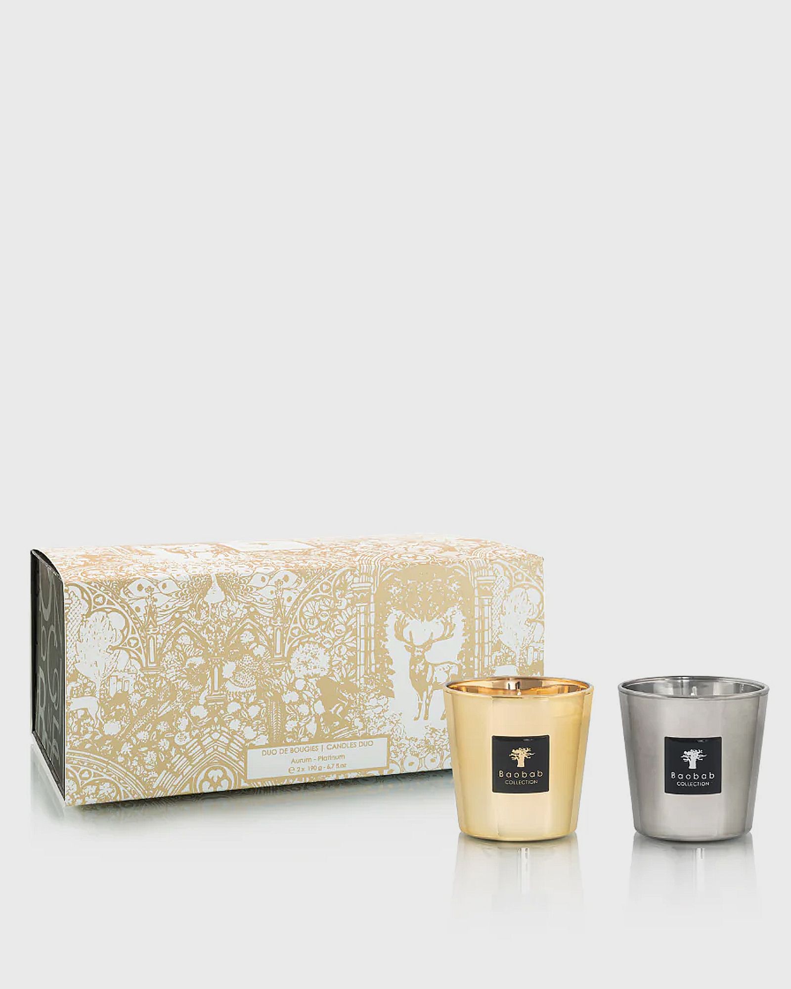 Baobab Duo candles Les Exclusives MAX08 Aurum-Platinum - 180GR, multi