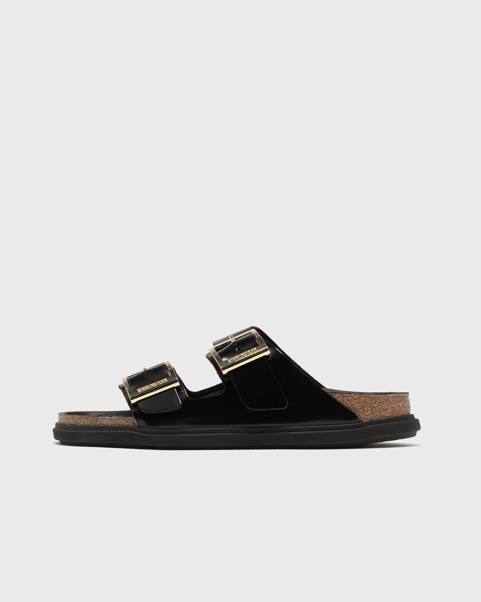 Birkenstock Arizona Droplet Buckle Natural Leather Patent, black