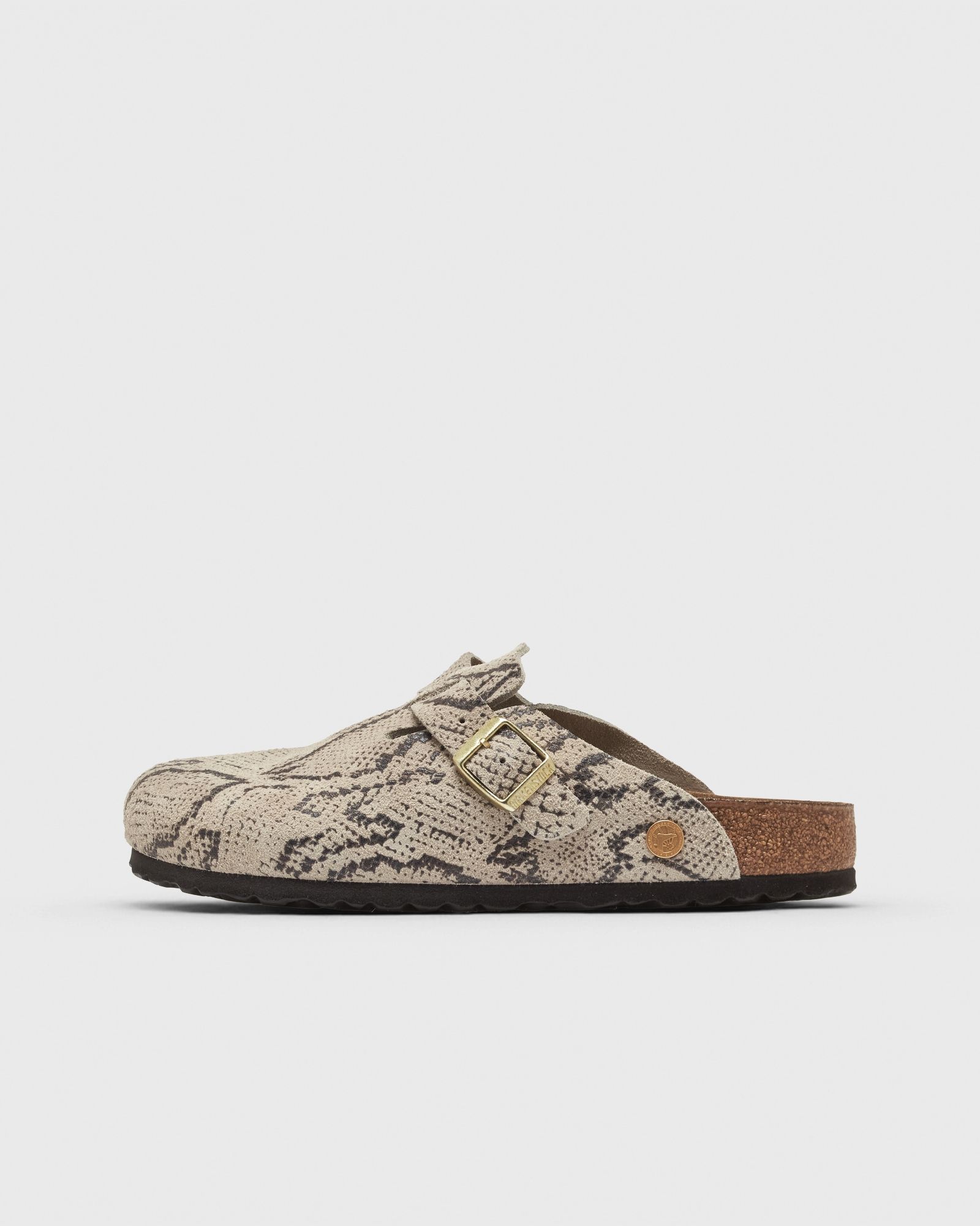 Birkenstock Boston Rivet Logo Suede Leather, grey