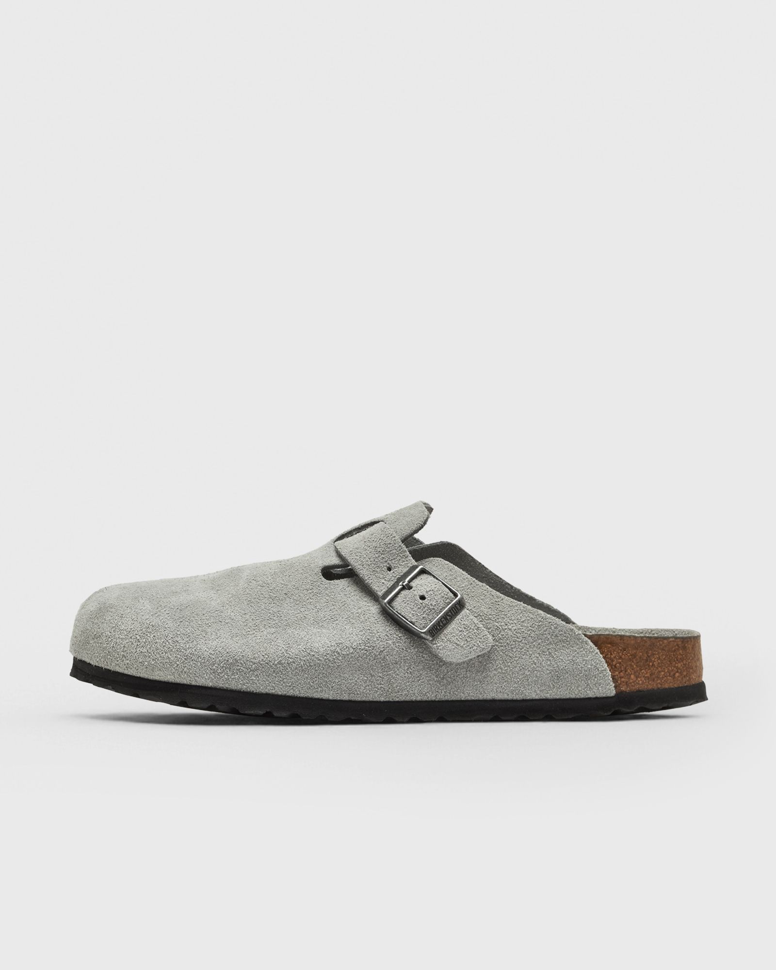 Birkenstock Boston Soft Footbed Suede Leather, white