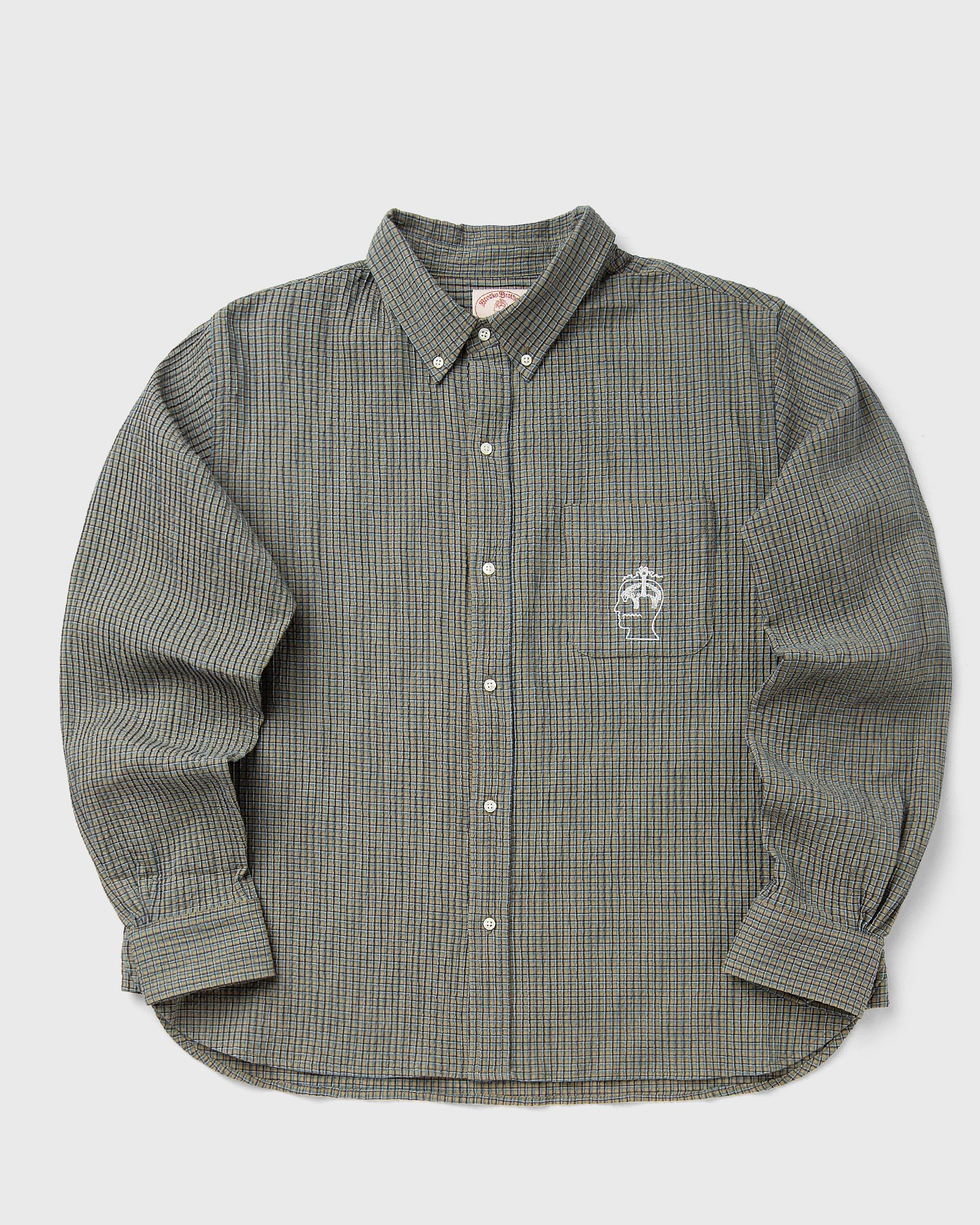 Brain Dead X BROOKS BROTHERS Check Oxford Button Up Shirt, green