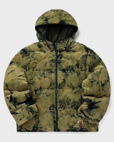Brain Dead BLEACH DYED DIMENSION PUFFER JACKET, green