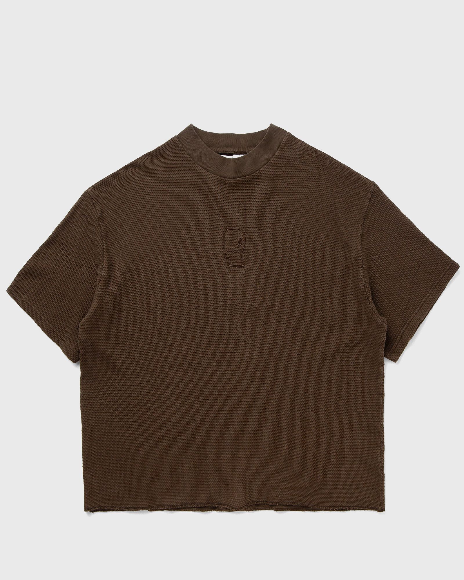 Brain Dead Boxy Pique Mock Neck Tee, brown