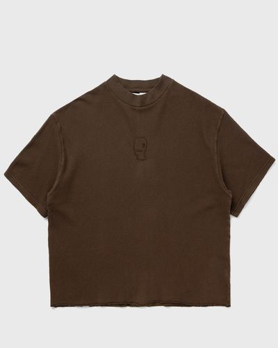 Brain Dead Boxy Pique Mock Neck Tee, brown