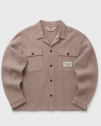 Brain Dead WAFFLE BUTTON FRONT SHIRT, beige