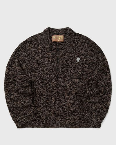 Brain Dead Waffle Pullover Sweater, grey