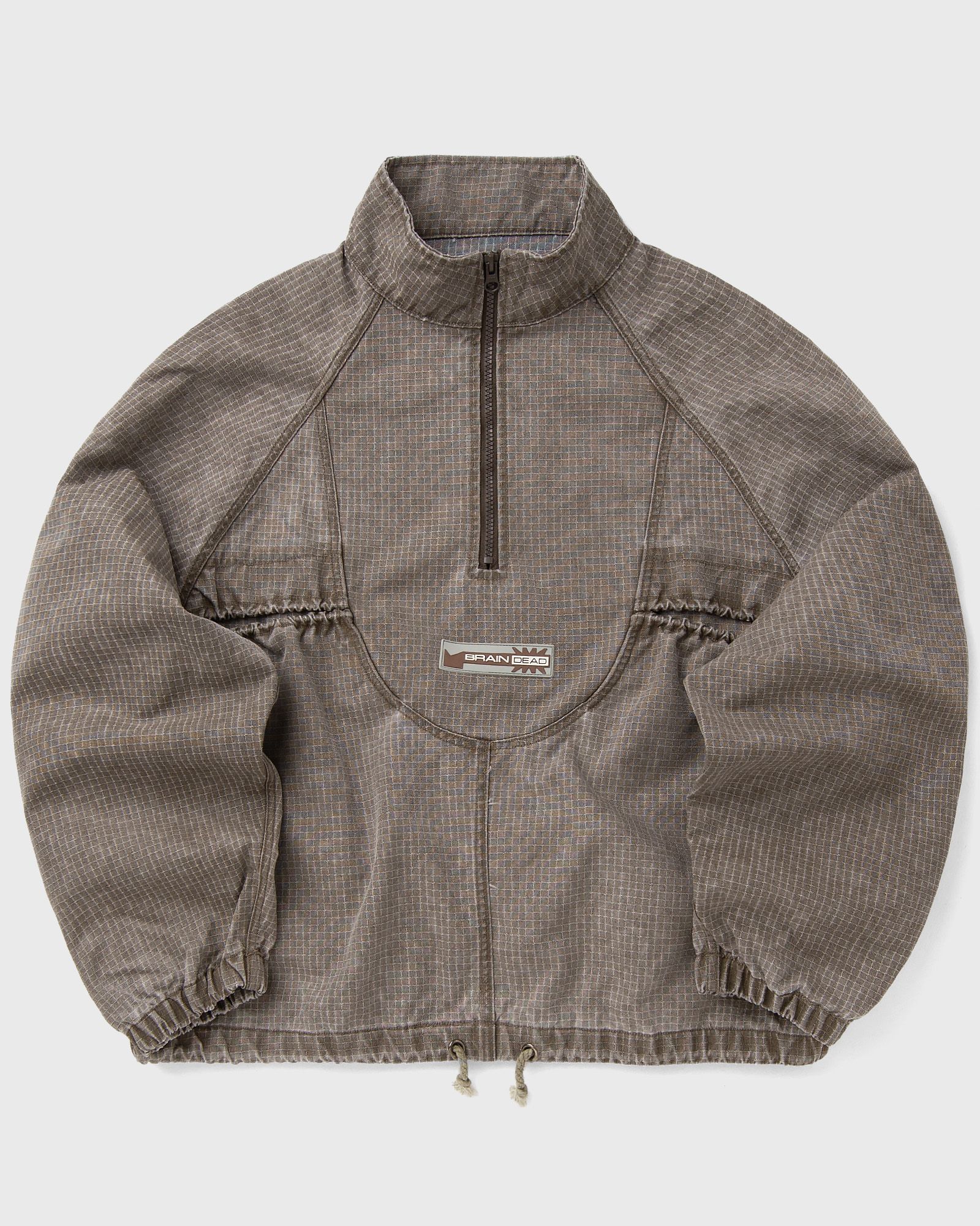 Brain Dead Washed Ripstop Equipment Half Zip, brown