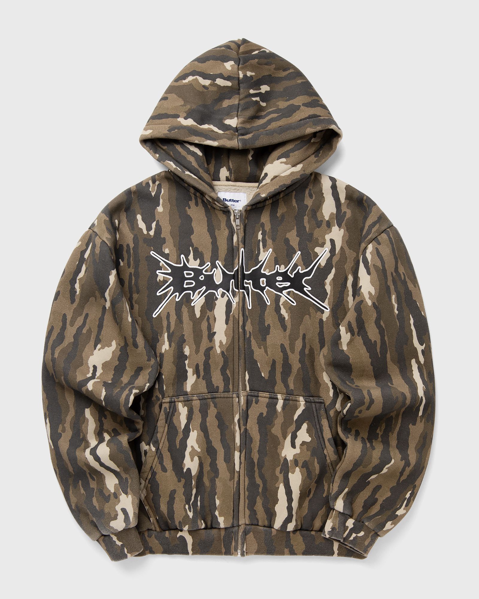 Butter Goods Nail Logo Zip-Thru Hood, green