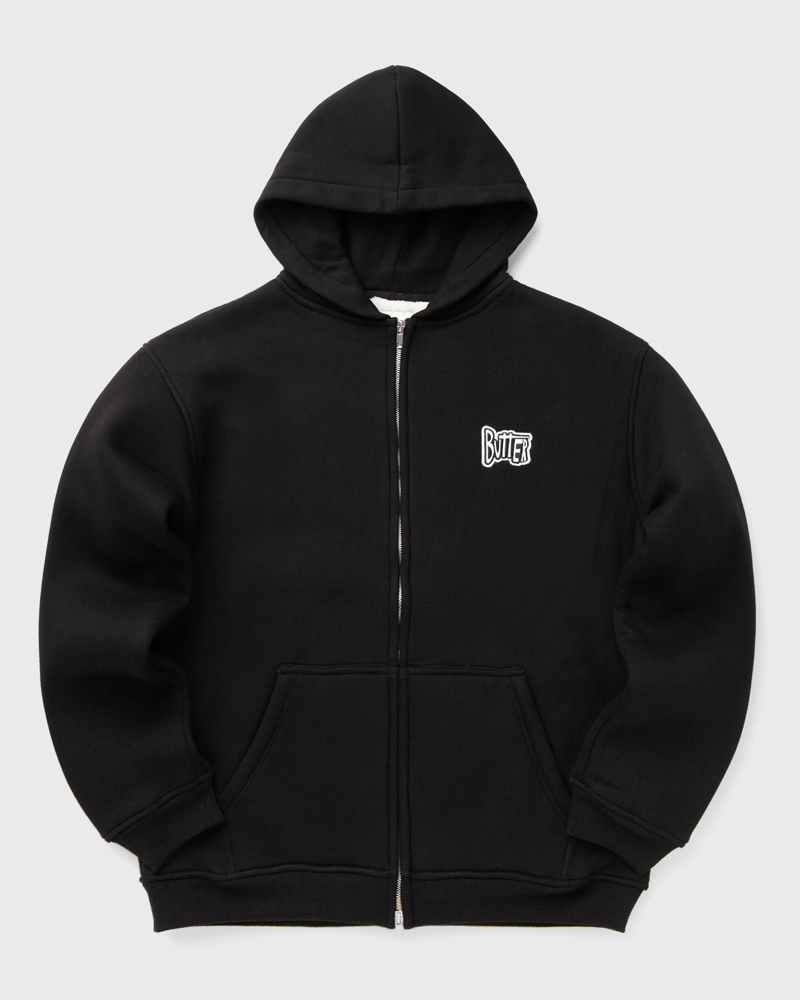 Butter Goods Pile Lined Zip-Thru Hood, black