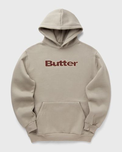 Butter Goods Plaid Logo Applique Pullover Hood, beige