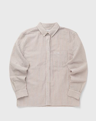 Butter Goods Seersucker Striped Shirt, brown