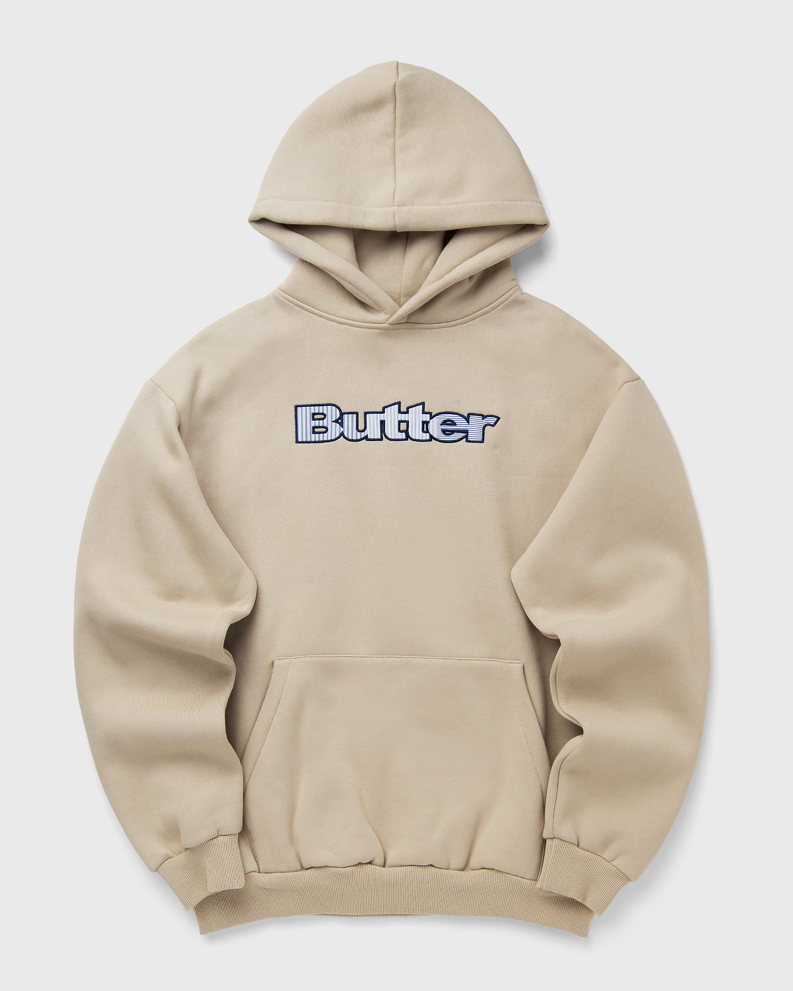 Butter Goods Stripe Logo Applique Pullover Hood, beige