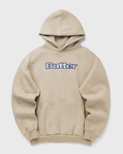 Butter Goods Stripe Logo Applique Pullover Hood, beige