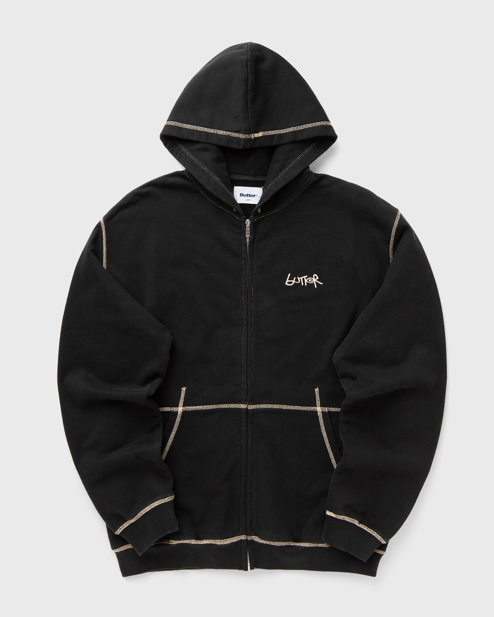 Butter Goods Trail Stitch Zip-Thru Hood, black