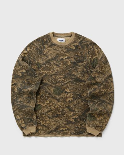 Butter Goods Waffle L/S Top, brown|green