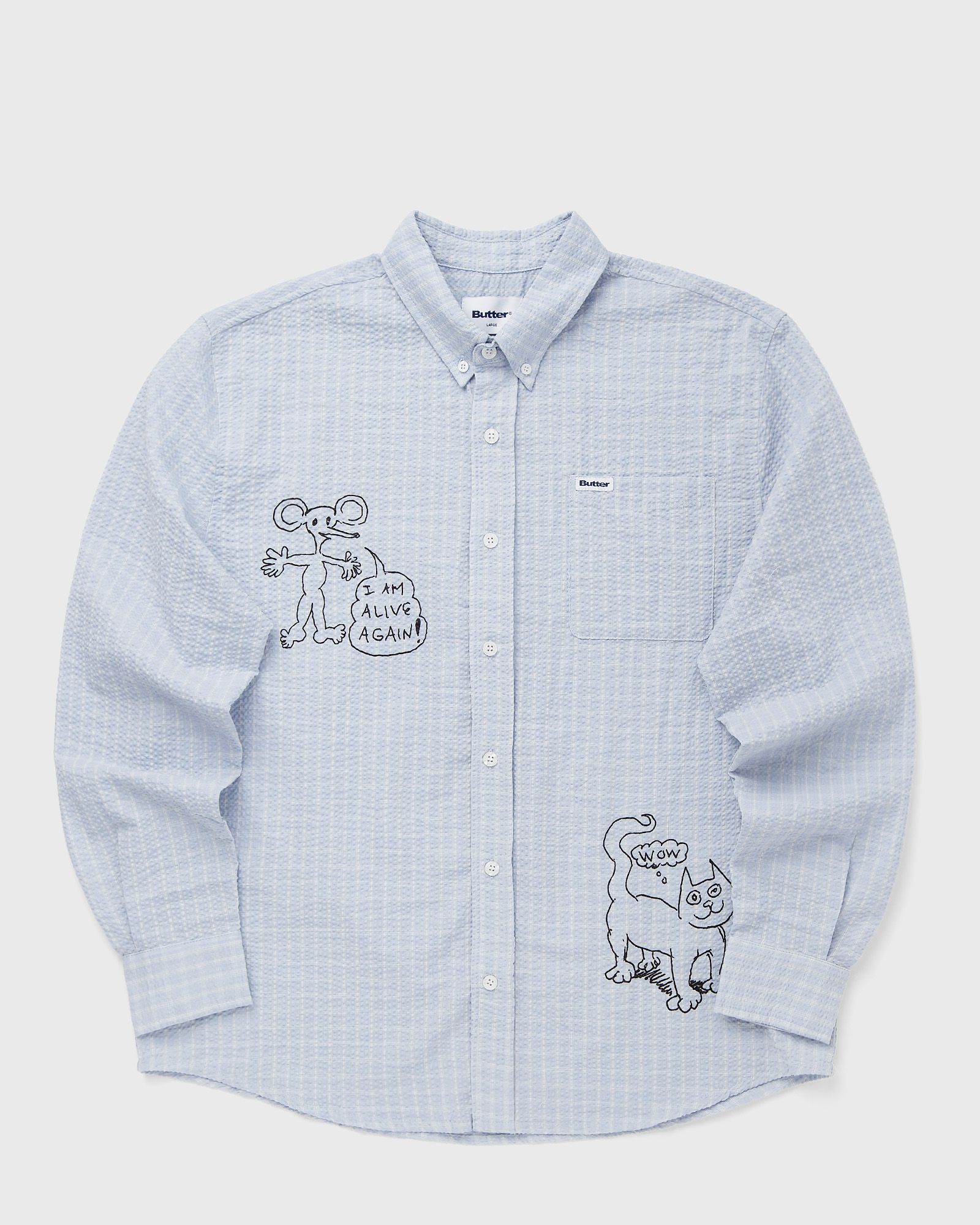 Butter Goods X Daniel Johnston Alive Again Shirt, blue