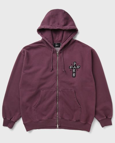 By Parra A Cross to bear zip hooded sweatshirt, red