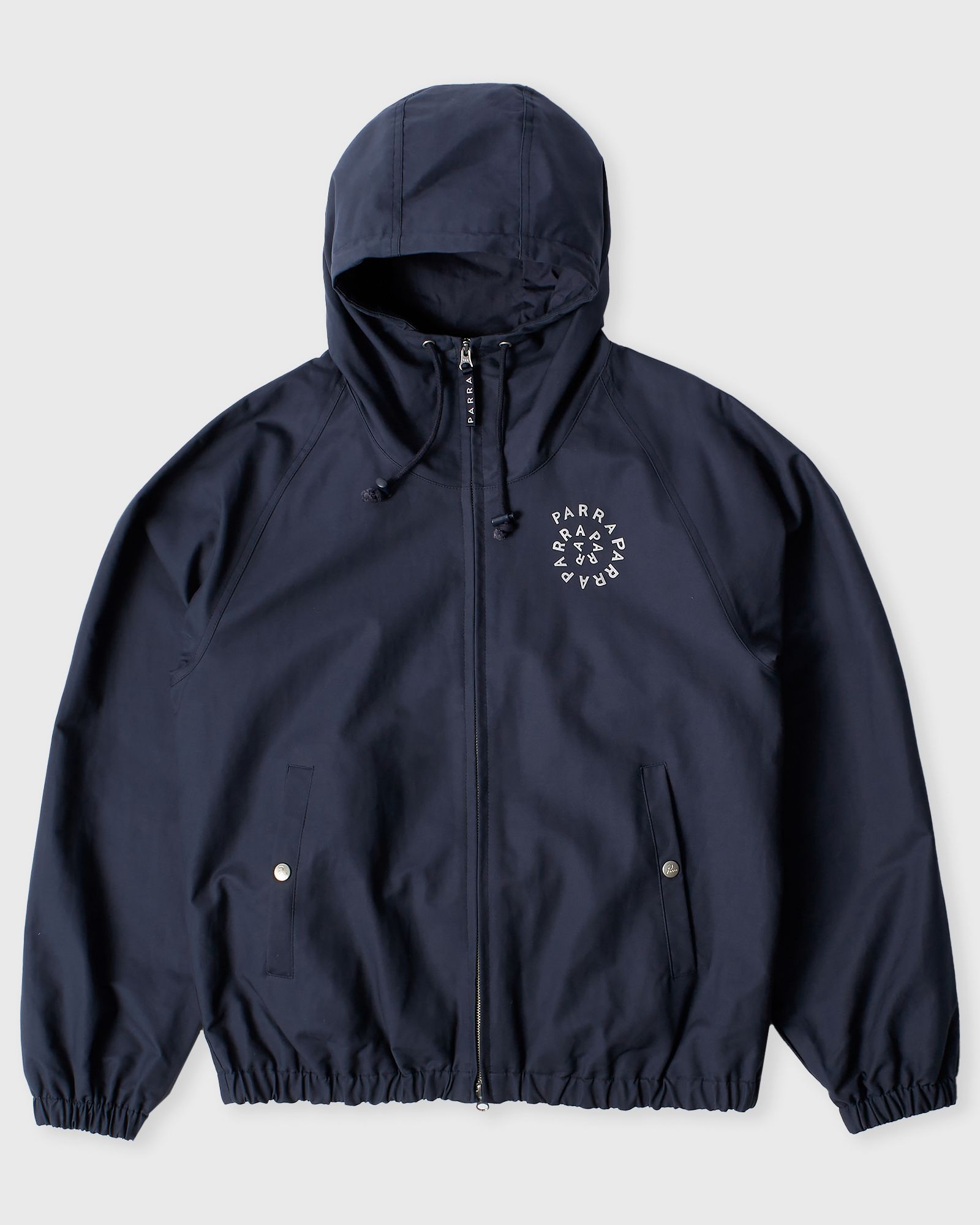 By Parra Circular rain logo cotton shell jacket, blue