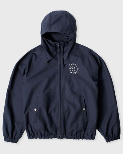 By Parra Circular rain logo cotton shell jacket, blue