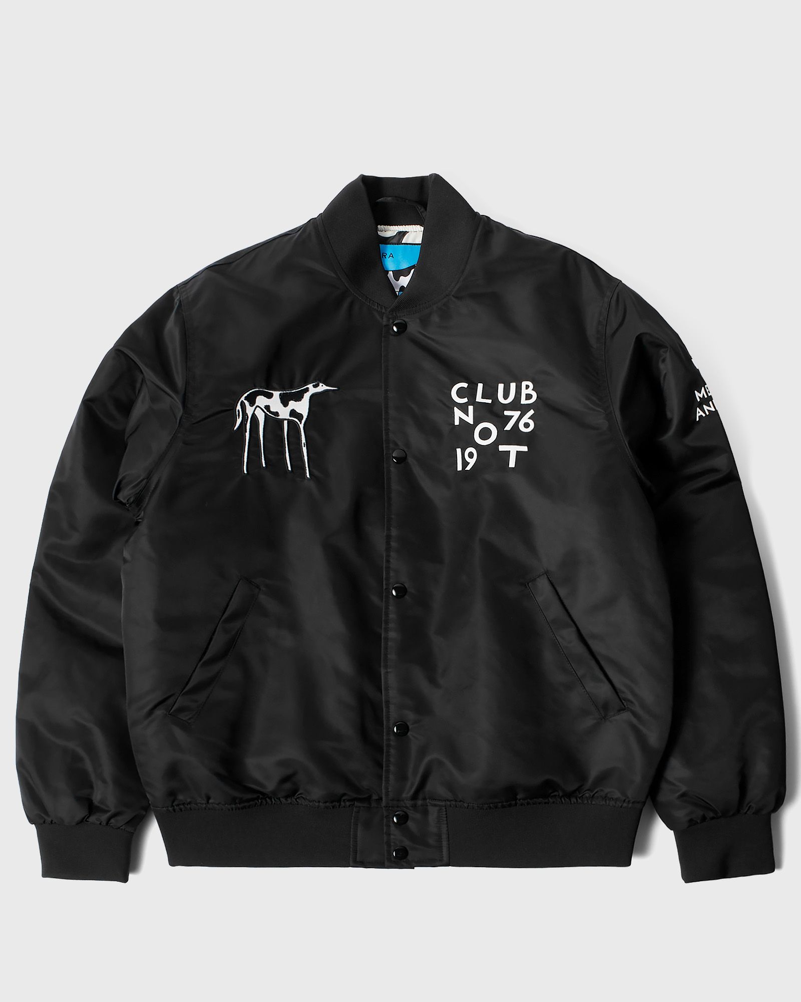 By Parra Club not 1976 satin bomber jacket, black