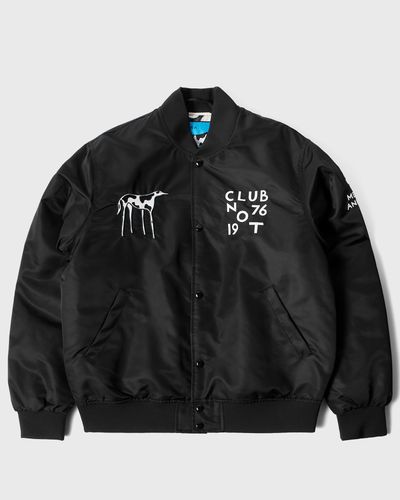 By Parra Club not 1976 satin bomber jacket, black