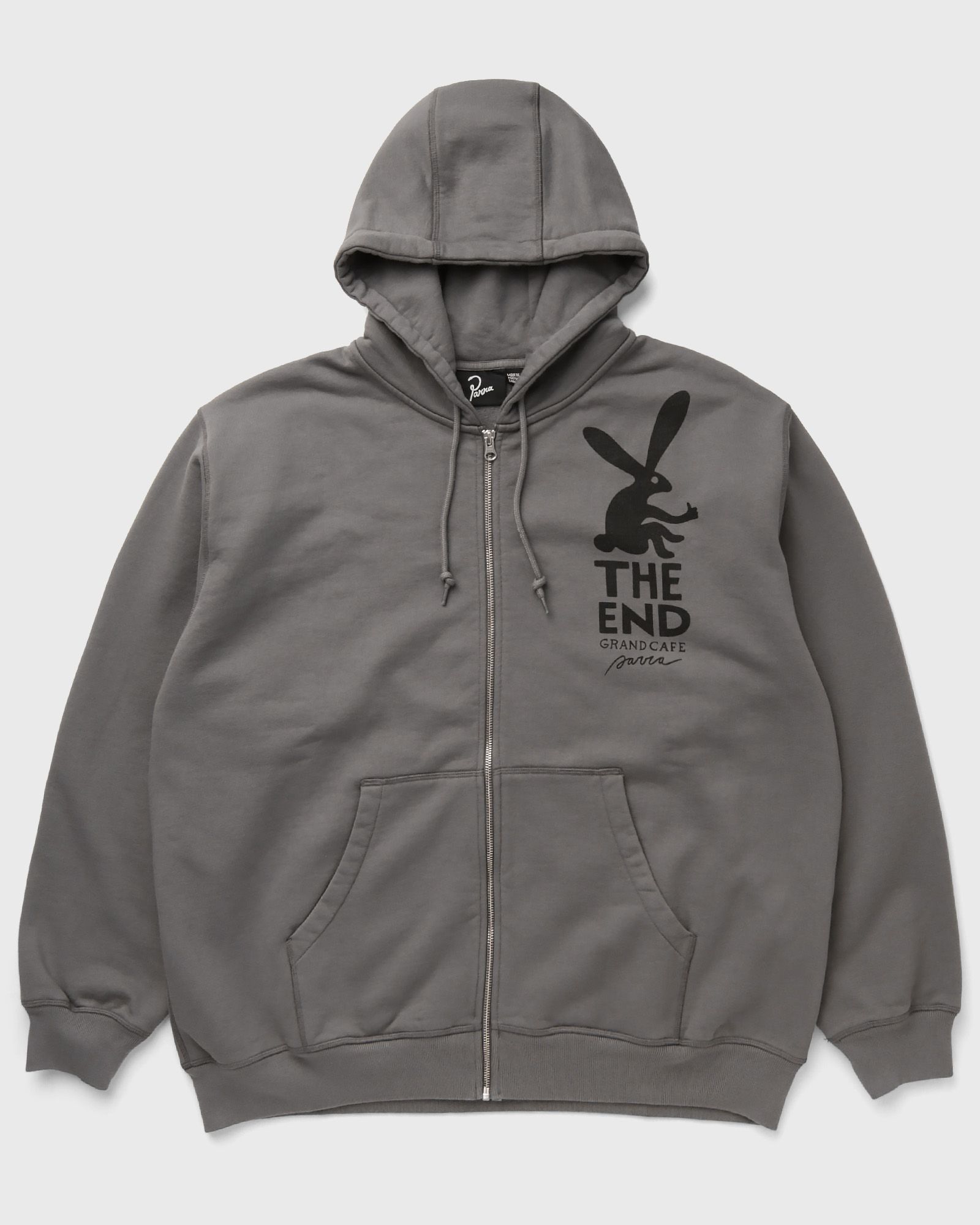 By Parra END THE BUNNY ZIP HOODED SWEATSHIRT, grey