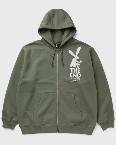 By Parra END THE BUNNY ZIP HOODED SWEATSHIRT, green