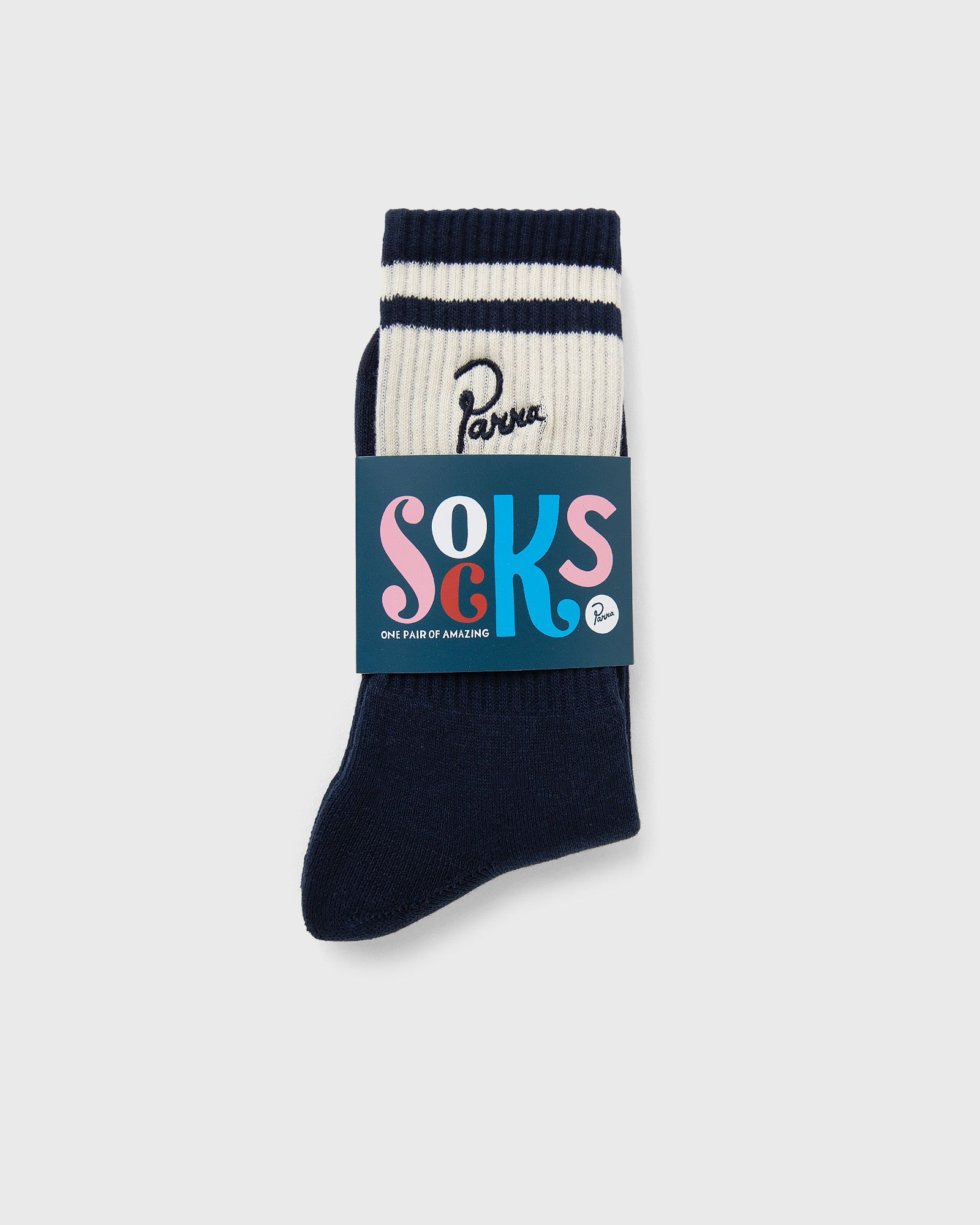 By Parra SIGNATURE STRIPED CREW SOCKS, blue