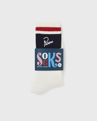 By Parra SIGNATURE STRIPED CREW SOCKS, white