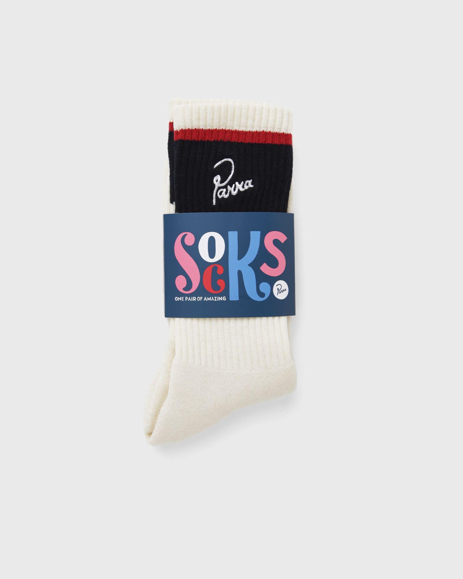 By Parra Signature striped crew socks, beige