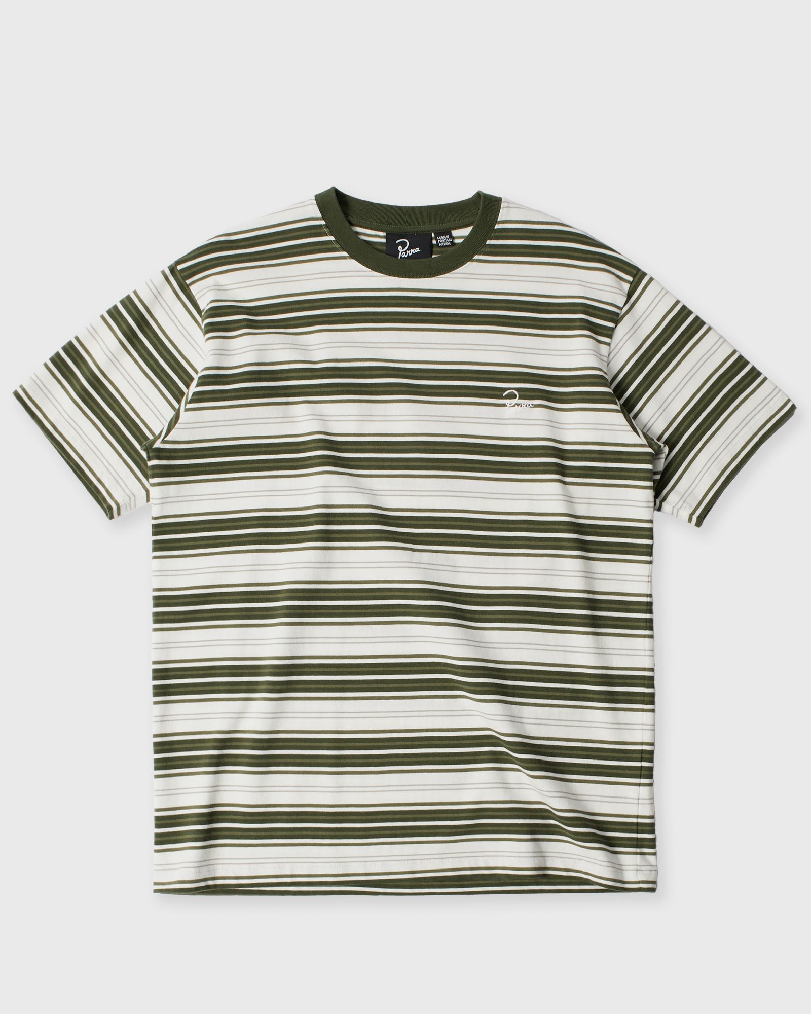 By Parra Signature striped t-shirt, green|beige