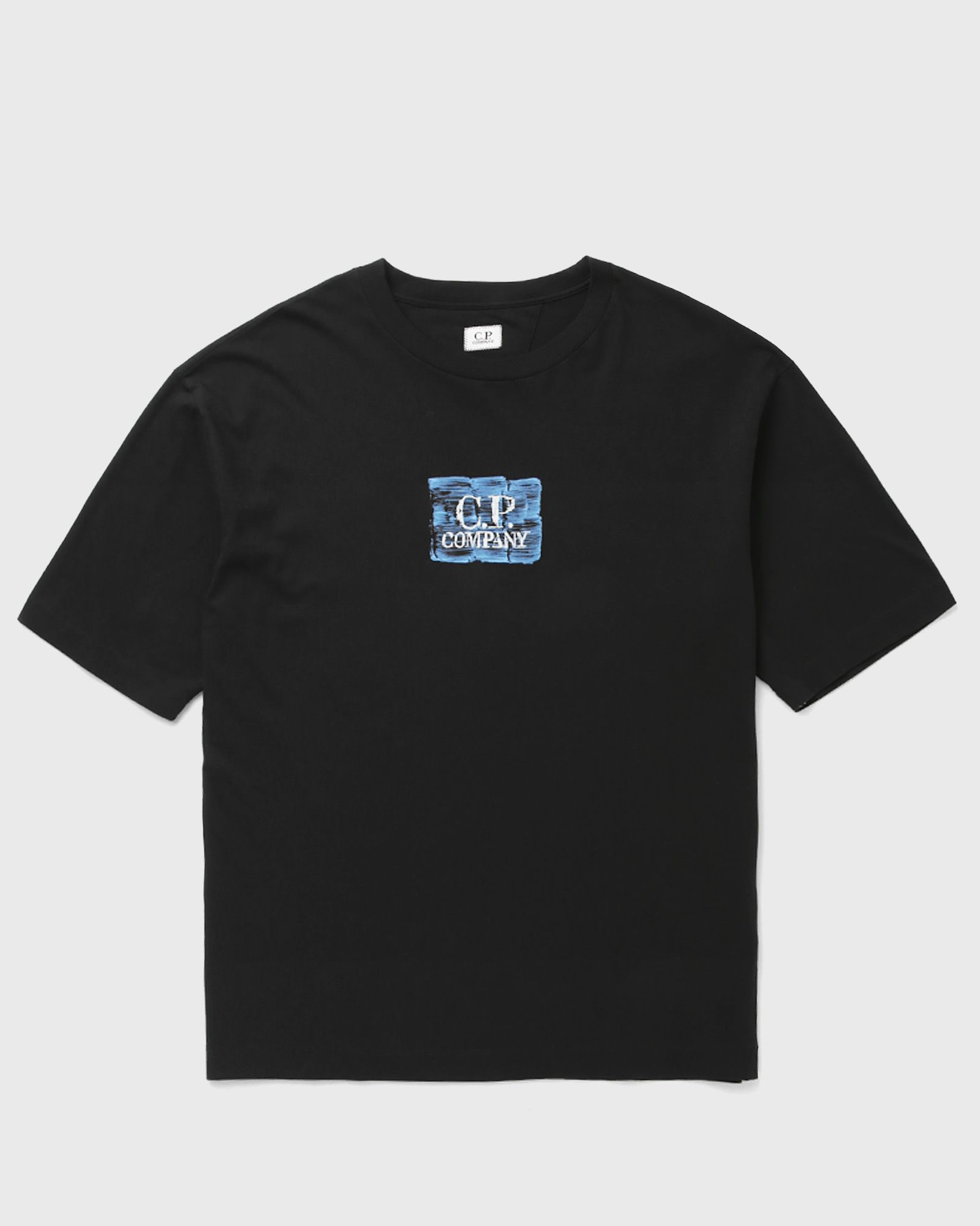 C.P. Company 30/1 JERSEY SHORT SLEEVE CHEST-BACK LOGO TEE, black