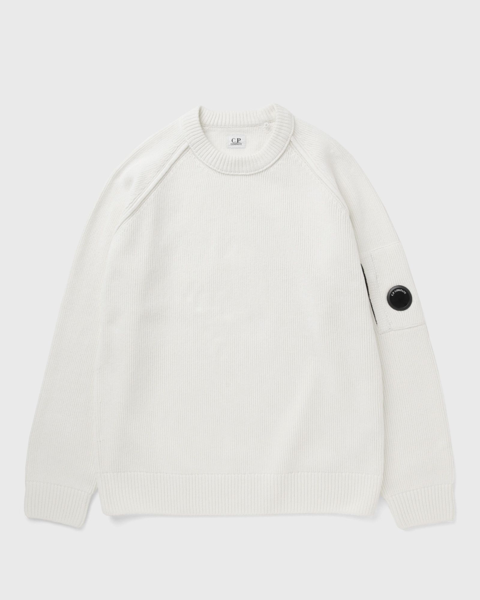 C.P. Company CHENILLE COTTON CREWNECK LENS SWEATER, beige