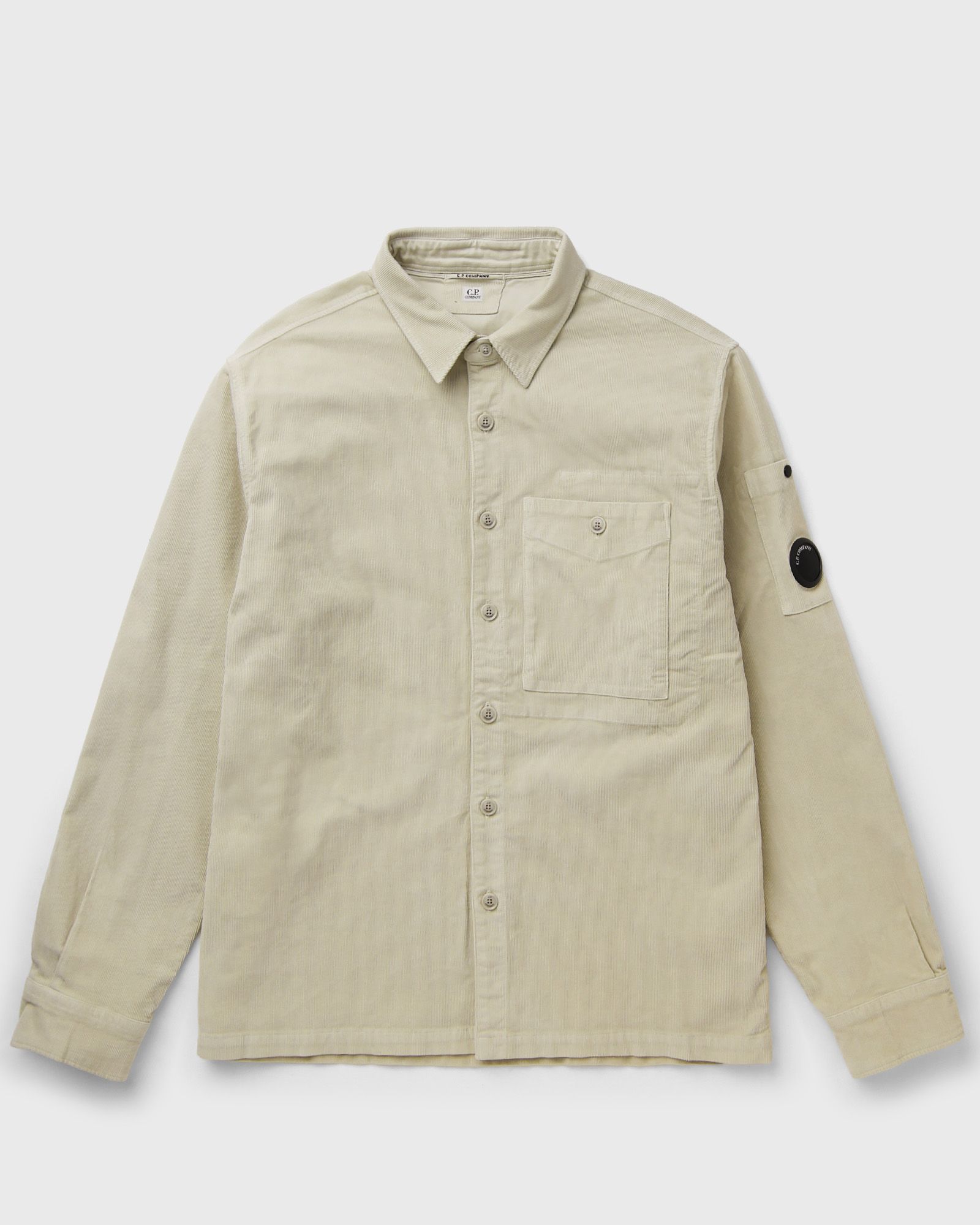 C.P. Company CORDUROY LONG SLEEVE BUTTON LENS SHIRT, beige
