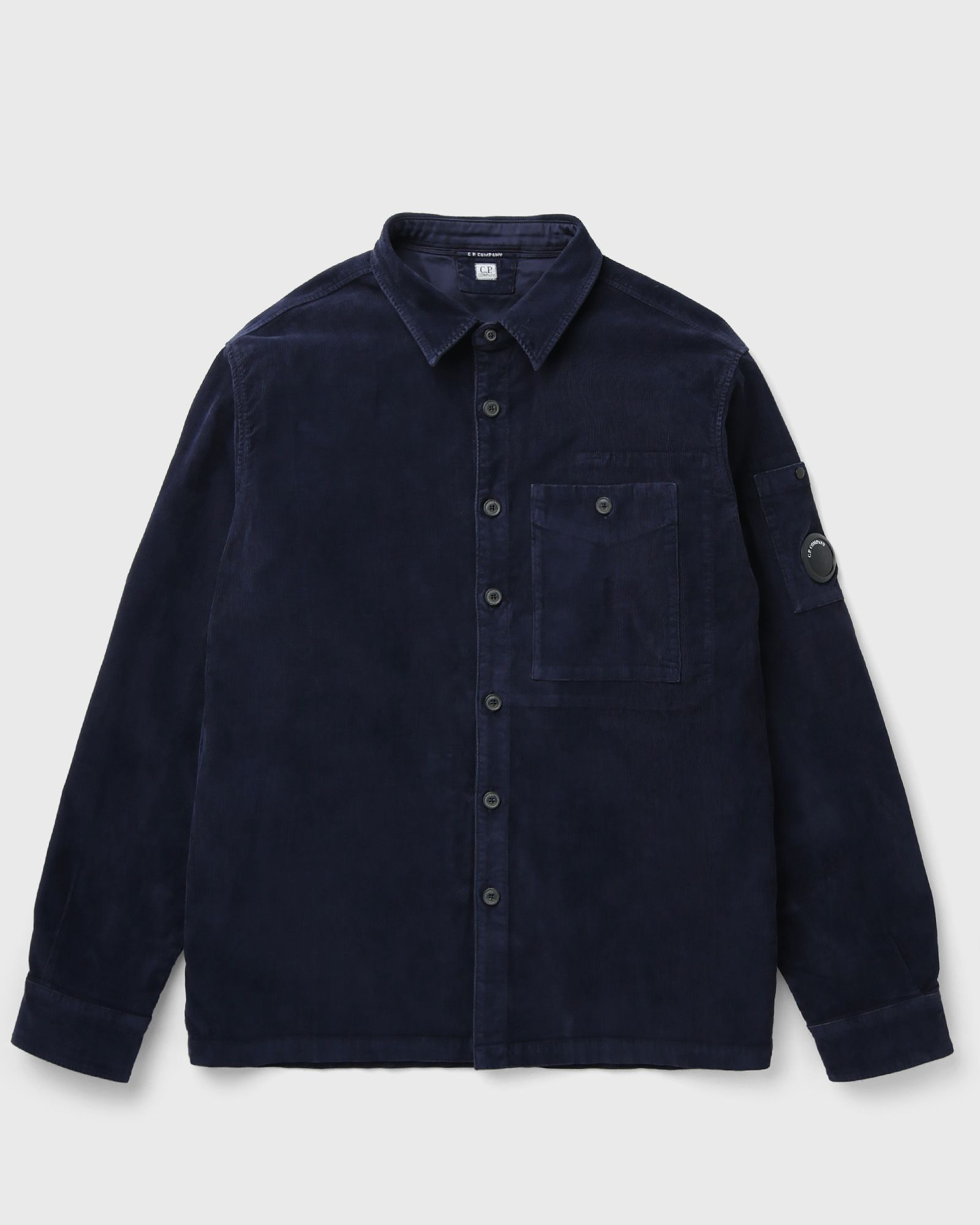 C.P. Company CORDUROY LONG SLEEVE BUTTON LENS SHIRT, blue