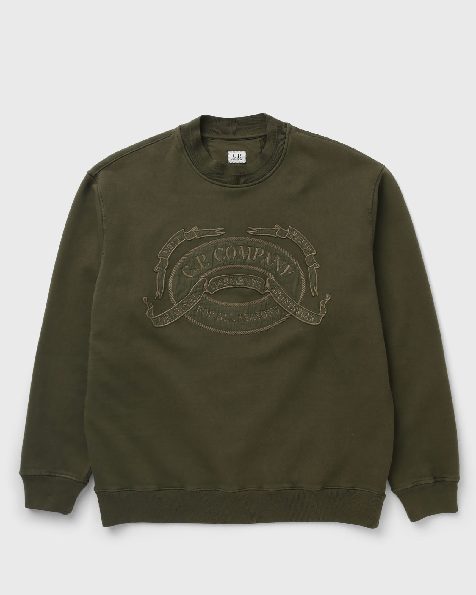 C.P. Company COTTON FLEECE CREWNECK LOGO SWEATSHIRT, green