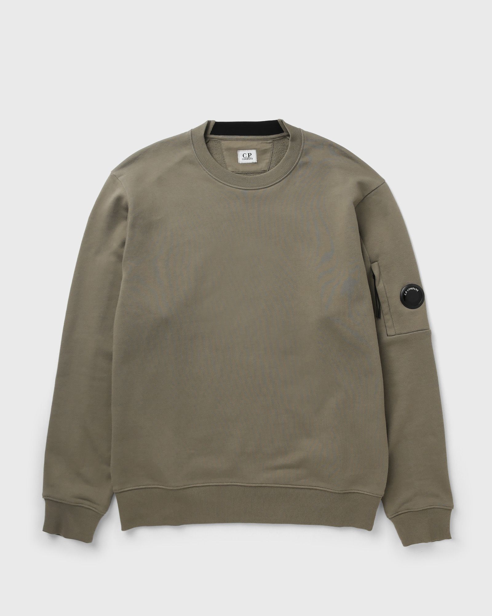 C.P. Company DIAGONAL RAISED FLEECE CREWNECK LENS SWEATSHIRT, beige