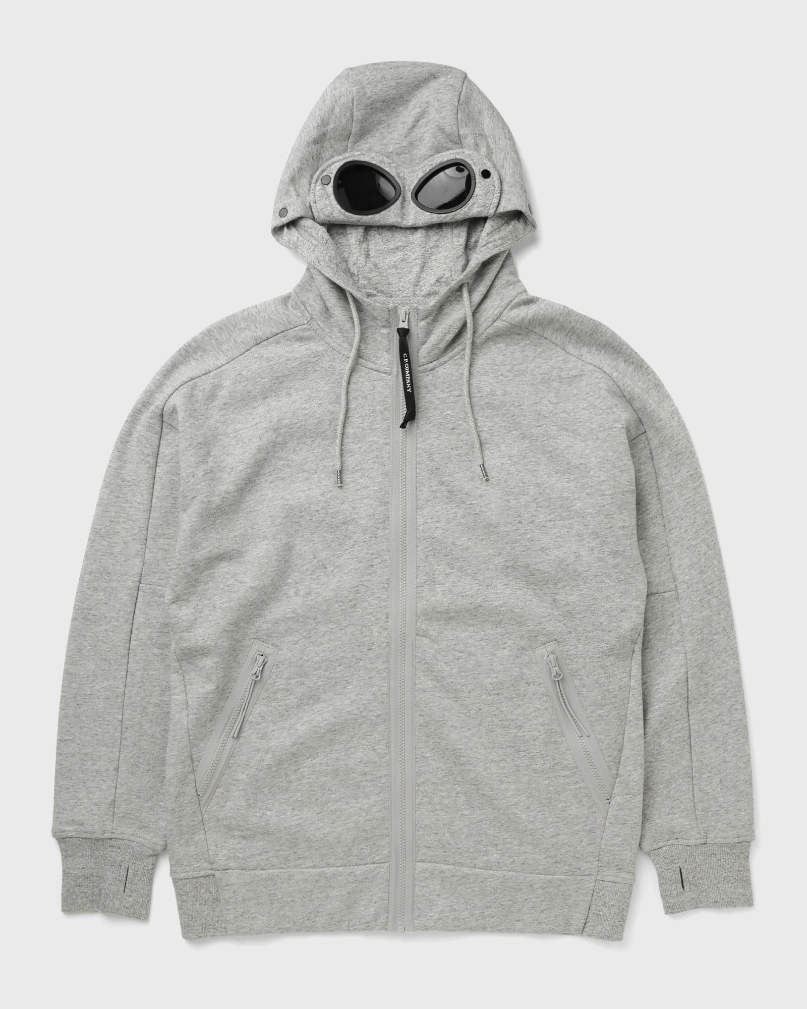 C.P. Company DIAGONAL RAISED FLEECE GOGGLE ZIP SWEATSHIRT, grey