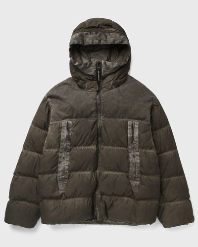 C.P. Company ECO-CHROME R MIXED GOGGLE DOWN JACKET, brown