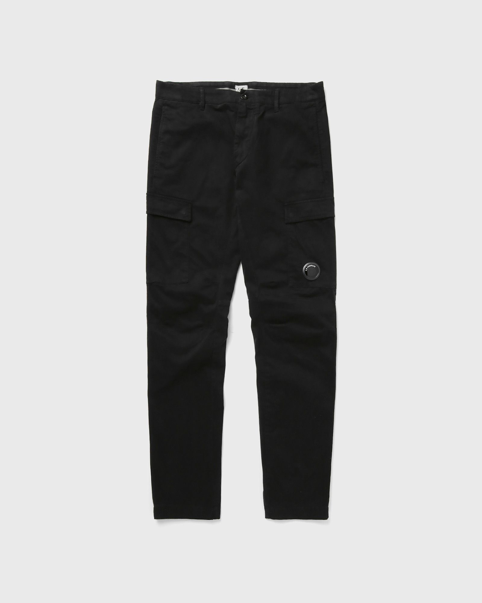 C.P. Company STRETCH SATEEN ERGONOMIC LENS CARGO PANTS, black
