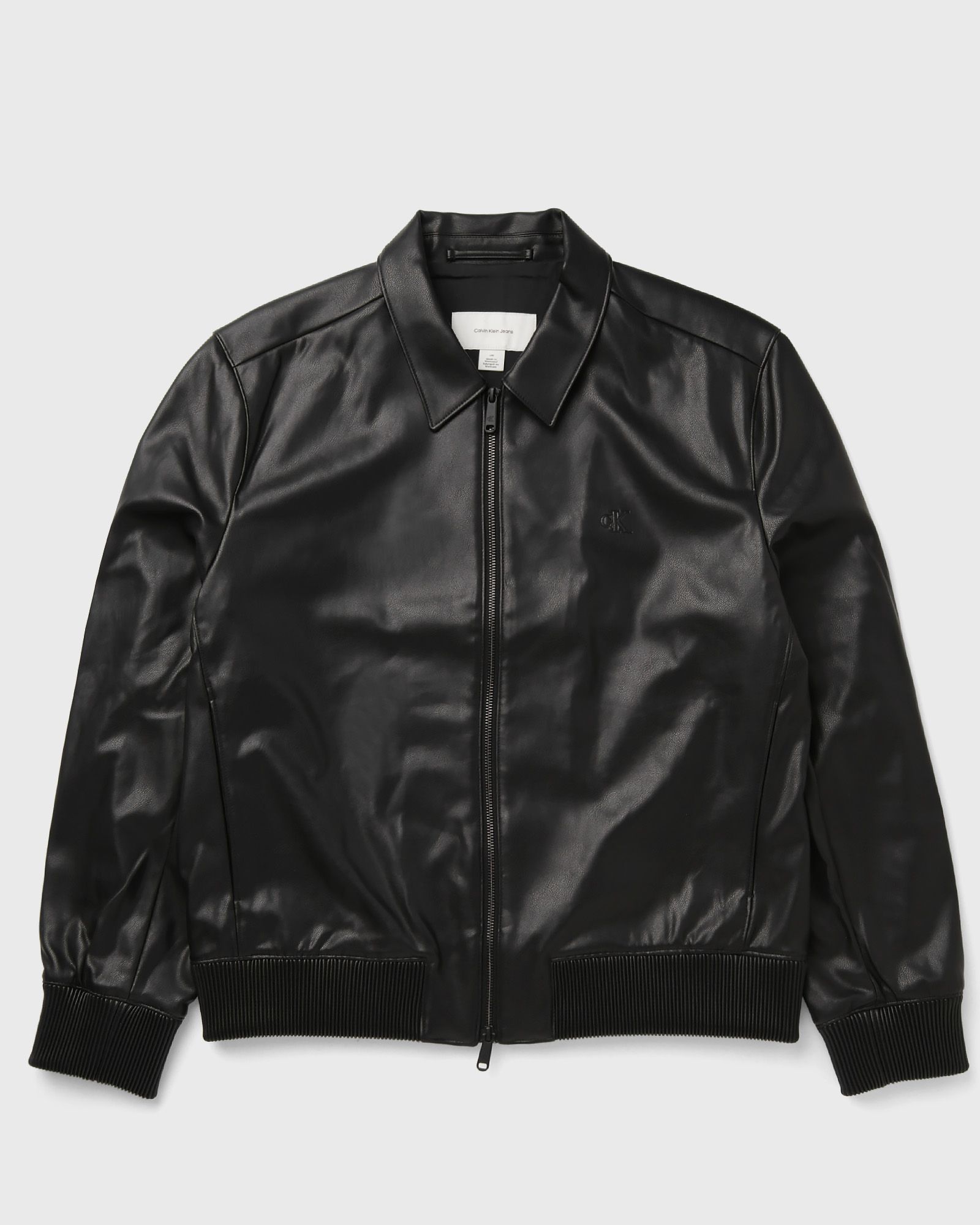 Calvin Klein Jeans LS FAUX LEATHER BOMBER JKT, black