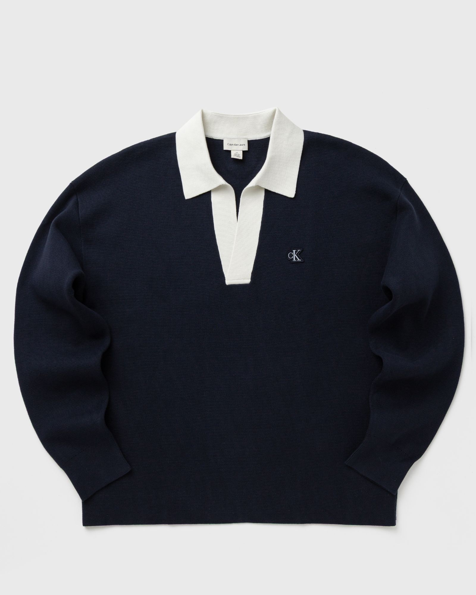 Calvin Klein Jeans LS SOLID OVERSIZED JOHNNY COLLAR, blue