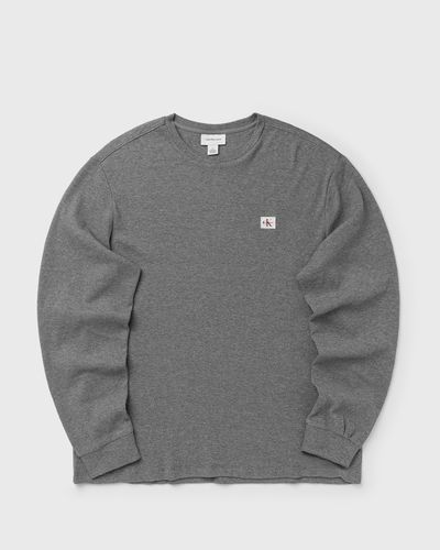 Calvin Klein Jeans LS WAFFLE BADGE CREWNK TEE, grey