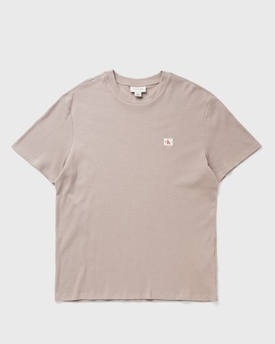 Calvin Klein Jeans SS WAFFLE WOVEN LABEL CREWNK TEE, beige